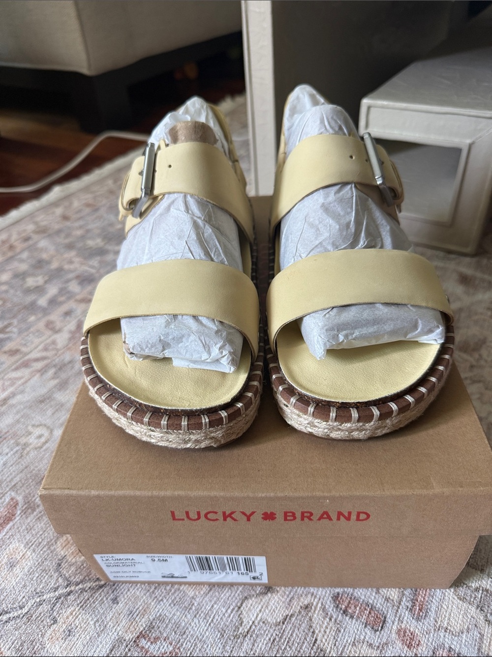Lucky Brand women’s Pale Yellow Espadrille Sandals